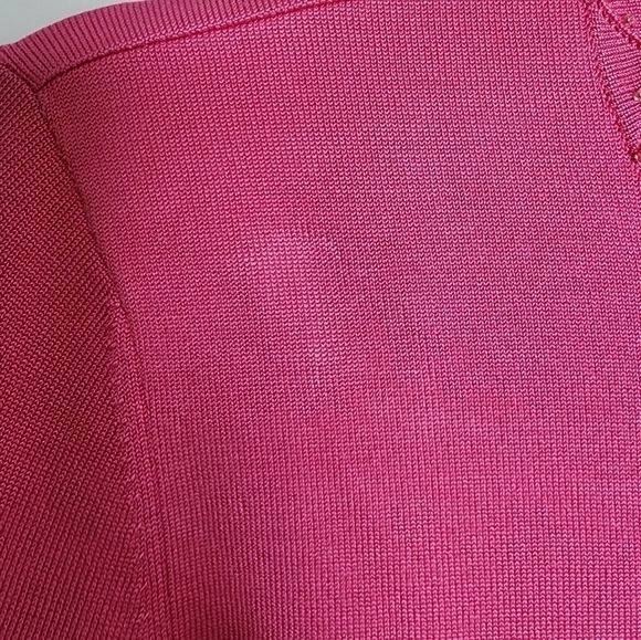 Oscar by Oscar De La Renta Silk Blend Beaded Button Front Cardigan Pink Small - Picture 4 of 12
